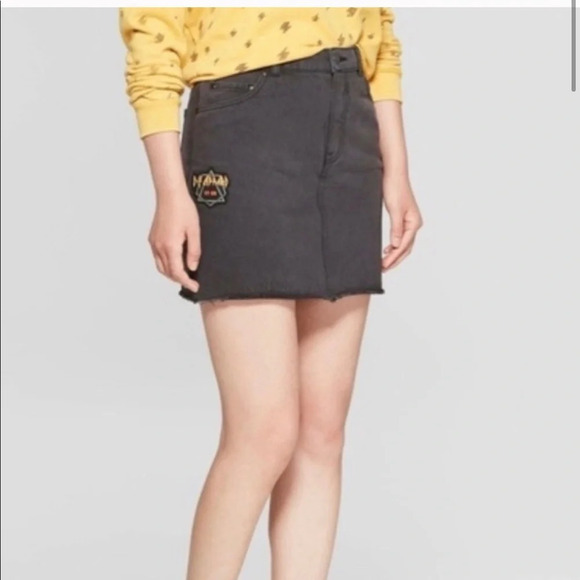 Def Leopard Denim Micro Skirt Mini Skirt Junk Food Festival Concert XS 3 2 - Picture 3 of 8